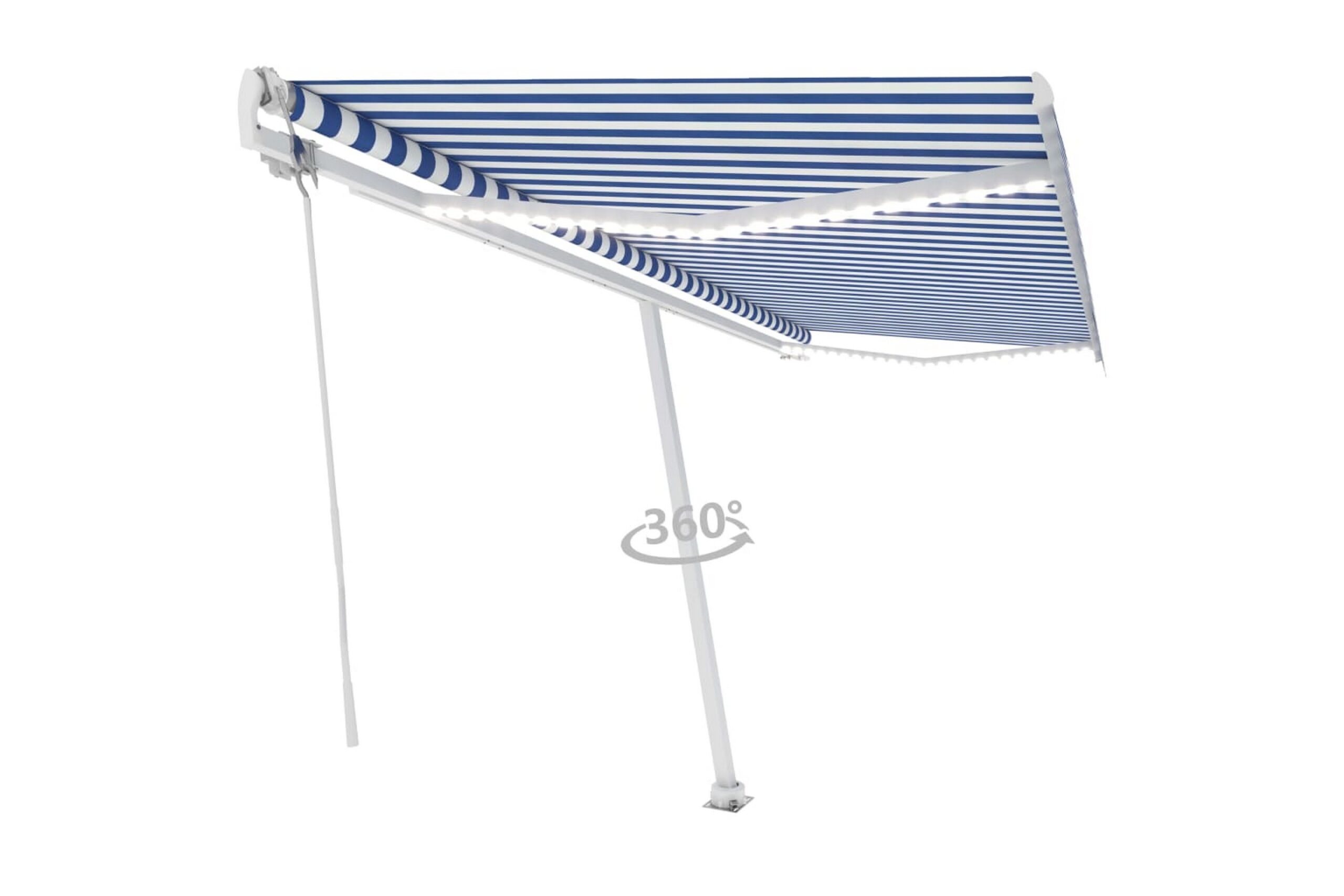 Sisäänkelattava markiisi LED/tuulisensori 500x300 cm - Sininen