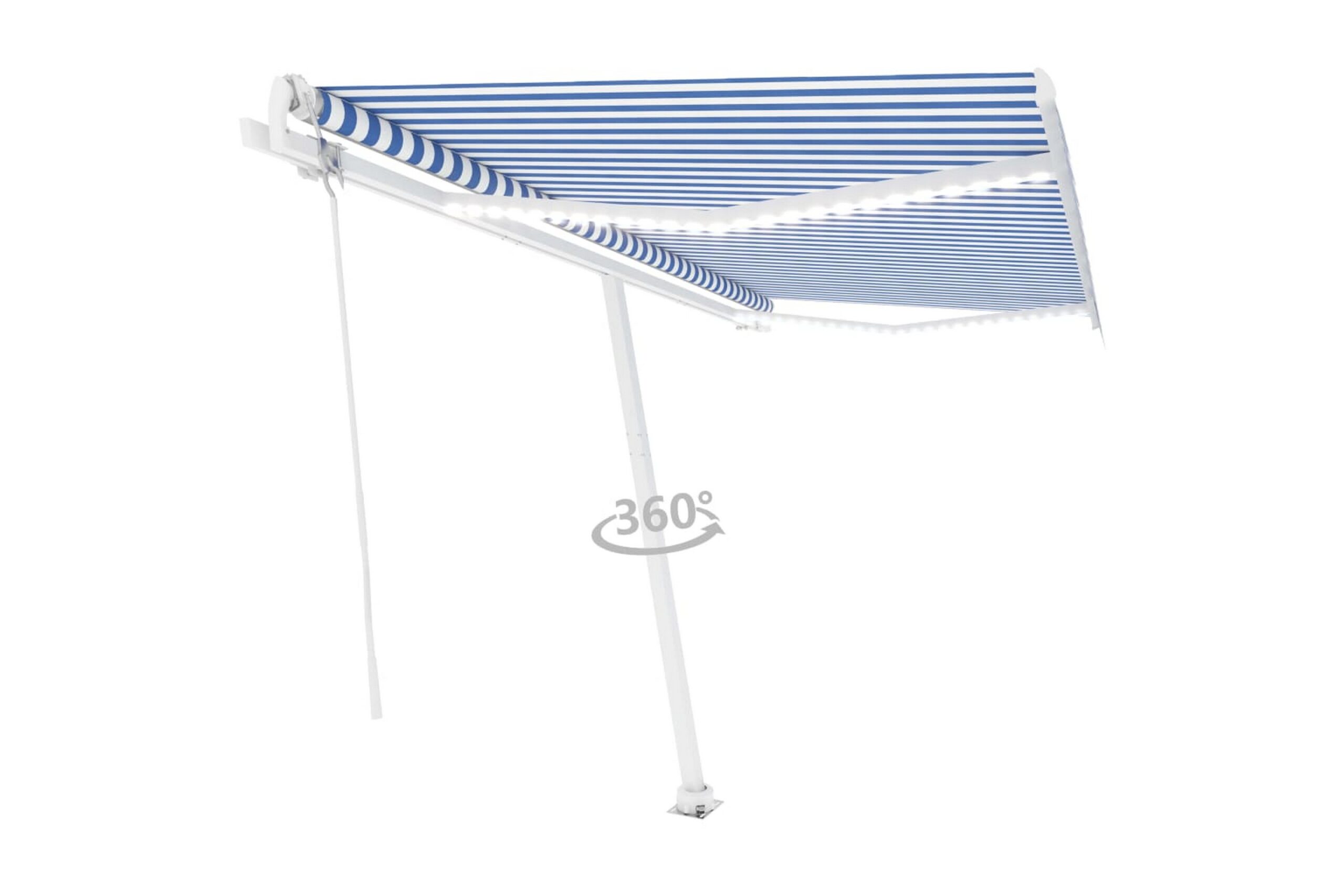 Sisäänkelattava markiisi LED/tuulisensori 400x300 cm - Sininen