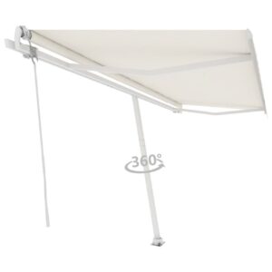Vapaasti seisova sisäänkelattava markiisi 500x300 cm kerma - Kerma
