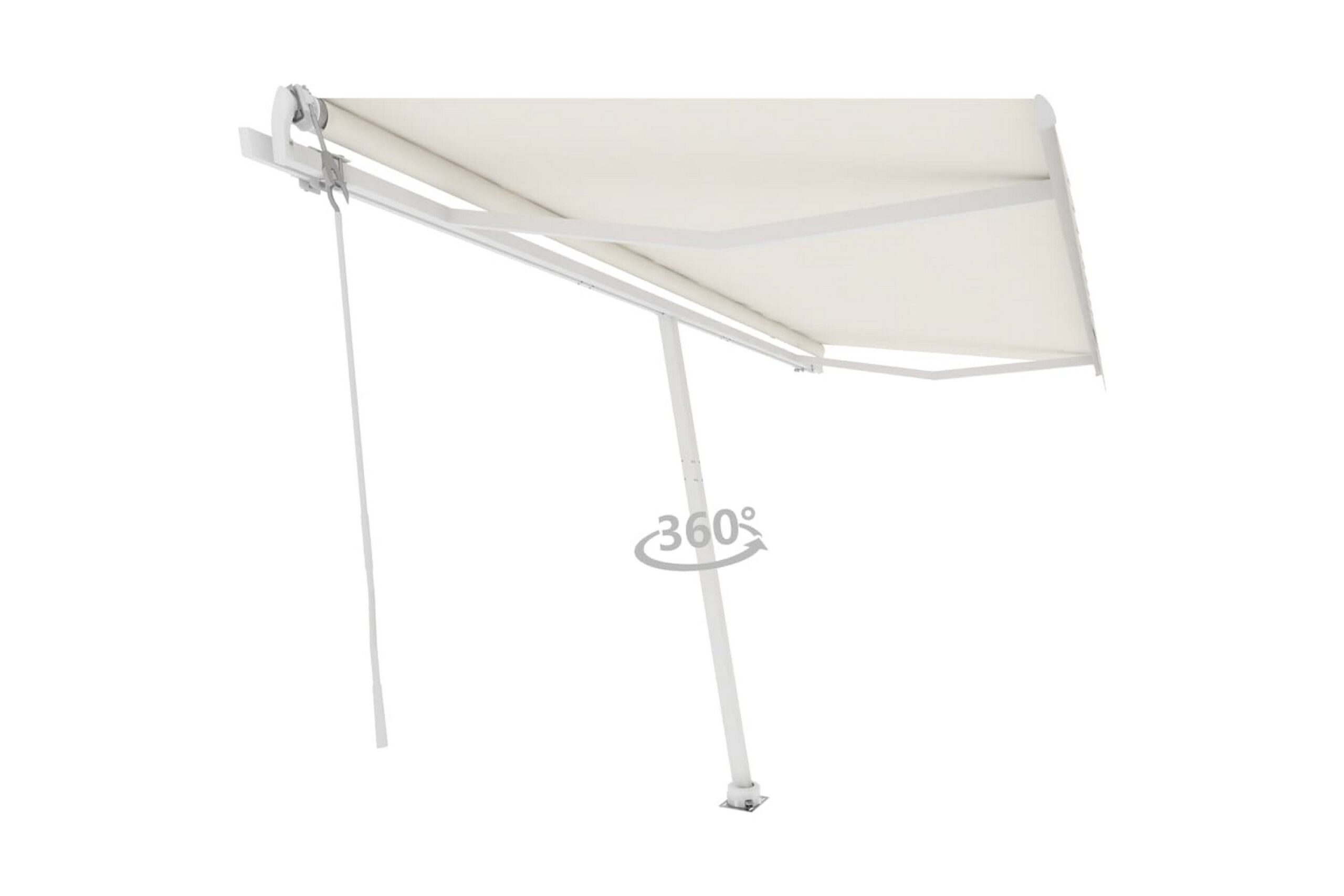 Vapaasti seisova sisäänkelattava markiisi 500x350 cm kerma - Kerma
