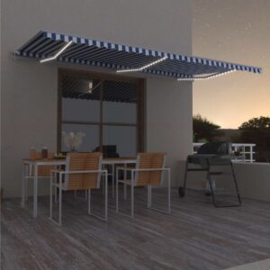 Sisäänkelattava markiisi LED/tuulisensori 600x350 cm -