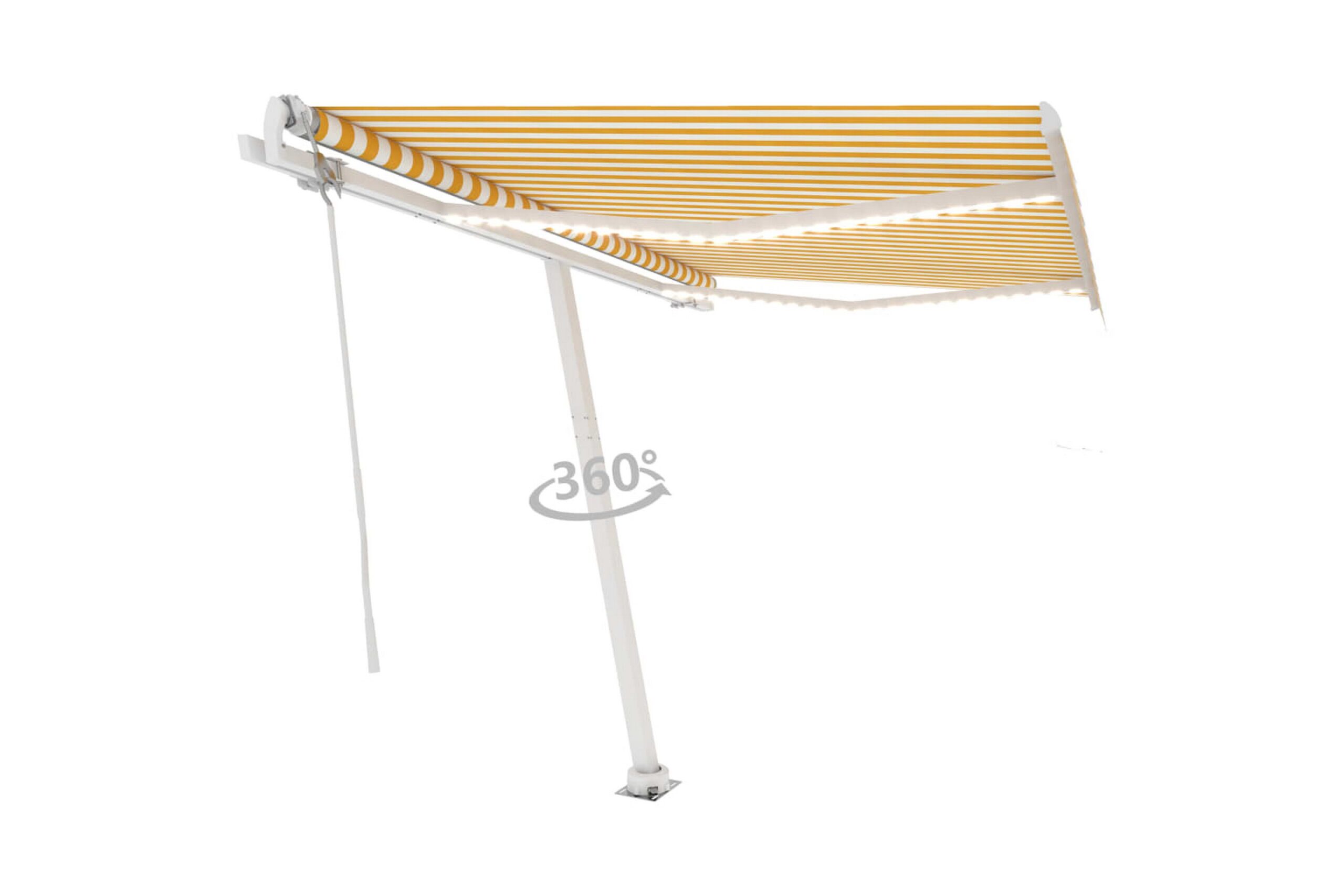Sisäänkelattava markiisi LED/tuulisensori 300x250cm - Keltainen