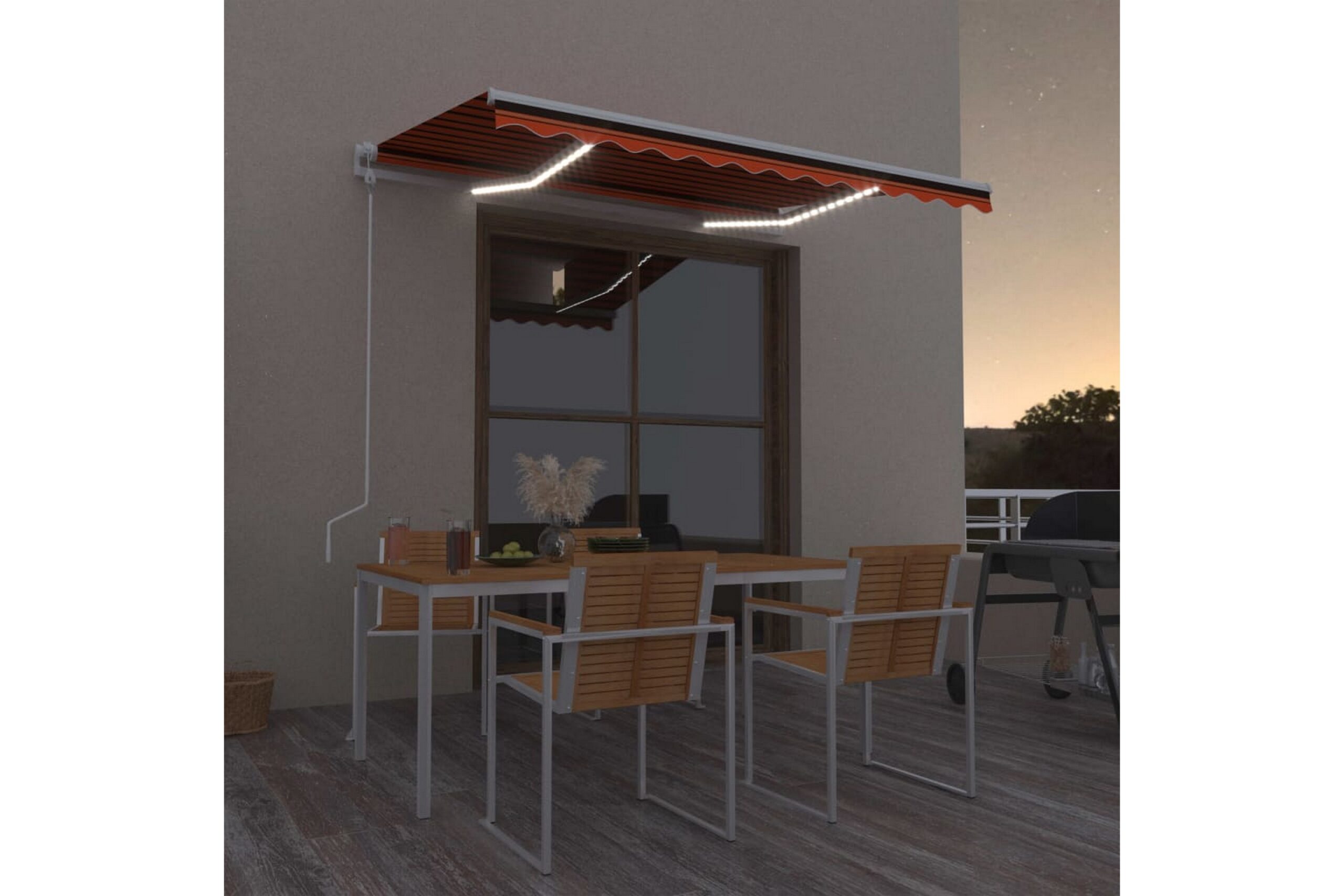 Sisäänkelattava markiisi LED/tuulisens. 300x250cm -