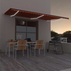 Sisäänkelattava markiisi LED/tuulisens. 600x300cm -