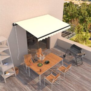 Automaattisesti sisäänkelattava markiisi 350x250 cm kerma -