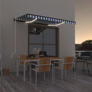 Sisäänkelattava markiisi LED/tuulisensori 400x300 cm -
