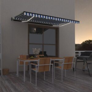 Sisäänkelattava markiisi LED/tuulisensori 450x350 cm -
