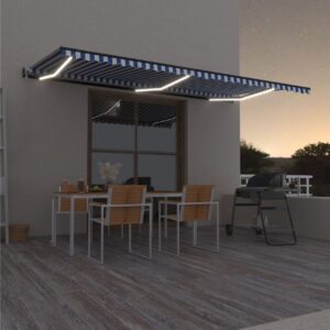Sisäänkelattava markiisi LED/tuulisensori 600x300 cm -