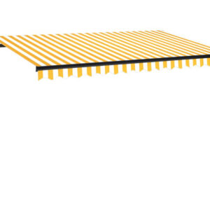 Sisäänkelattava markiisi LEDillä 450x300cm keltavalkoinen -