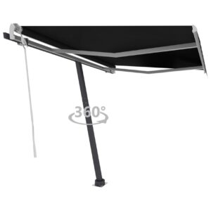 Vapaasti seisova sisäänkelattava markiisi 350x250cm - Antrasiitti