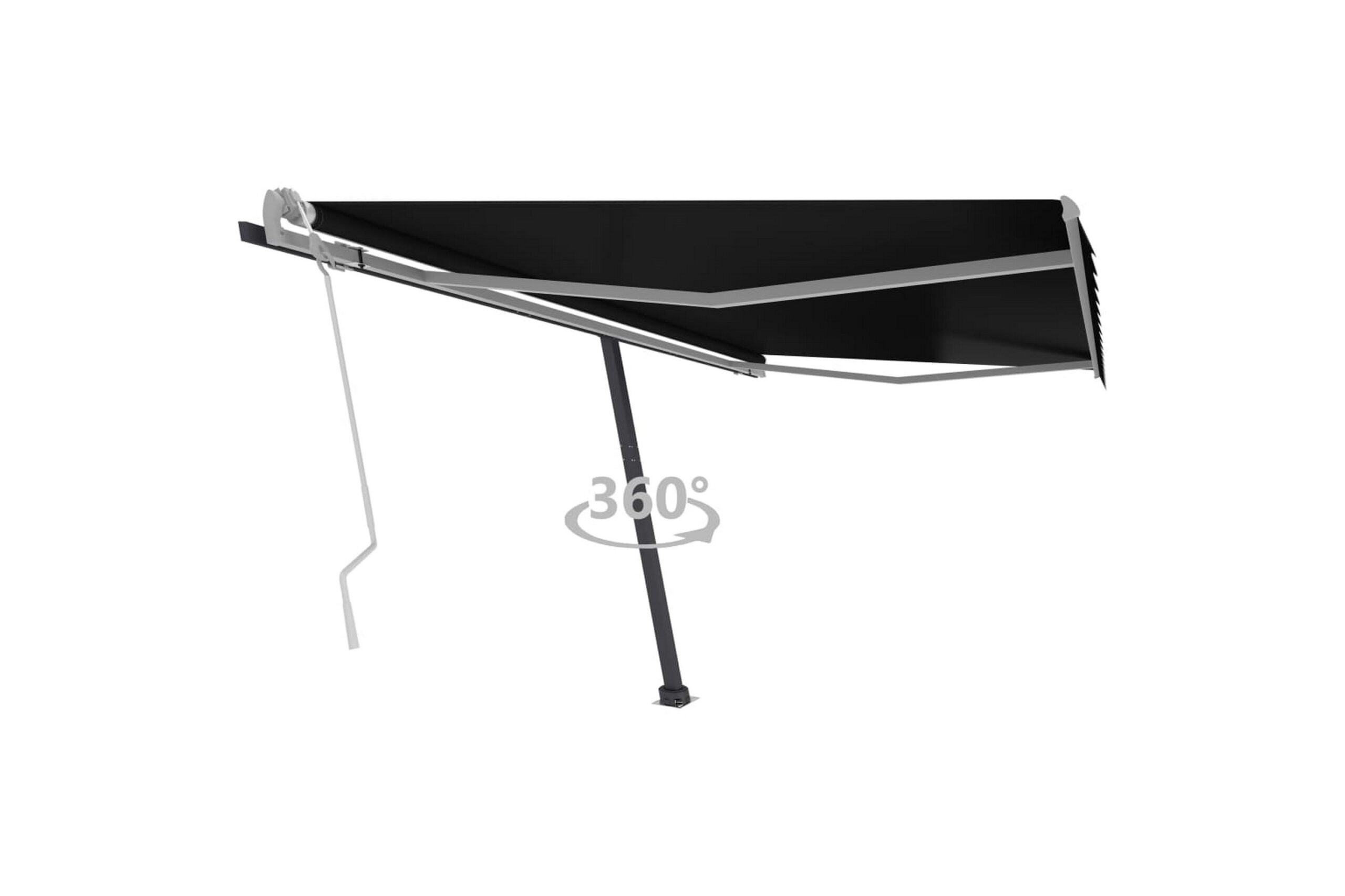 Vapaasti seisova sisäänkelattava markiisi 400x300cm - Antrasiitti
