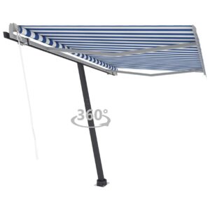 Vapaasti seisova sisäänkelattava markiisi 300x250 cm - Sininen