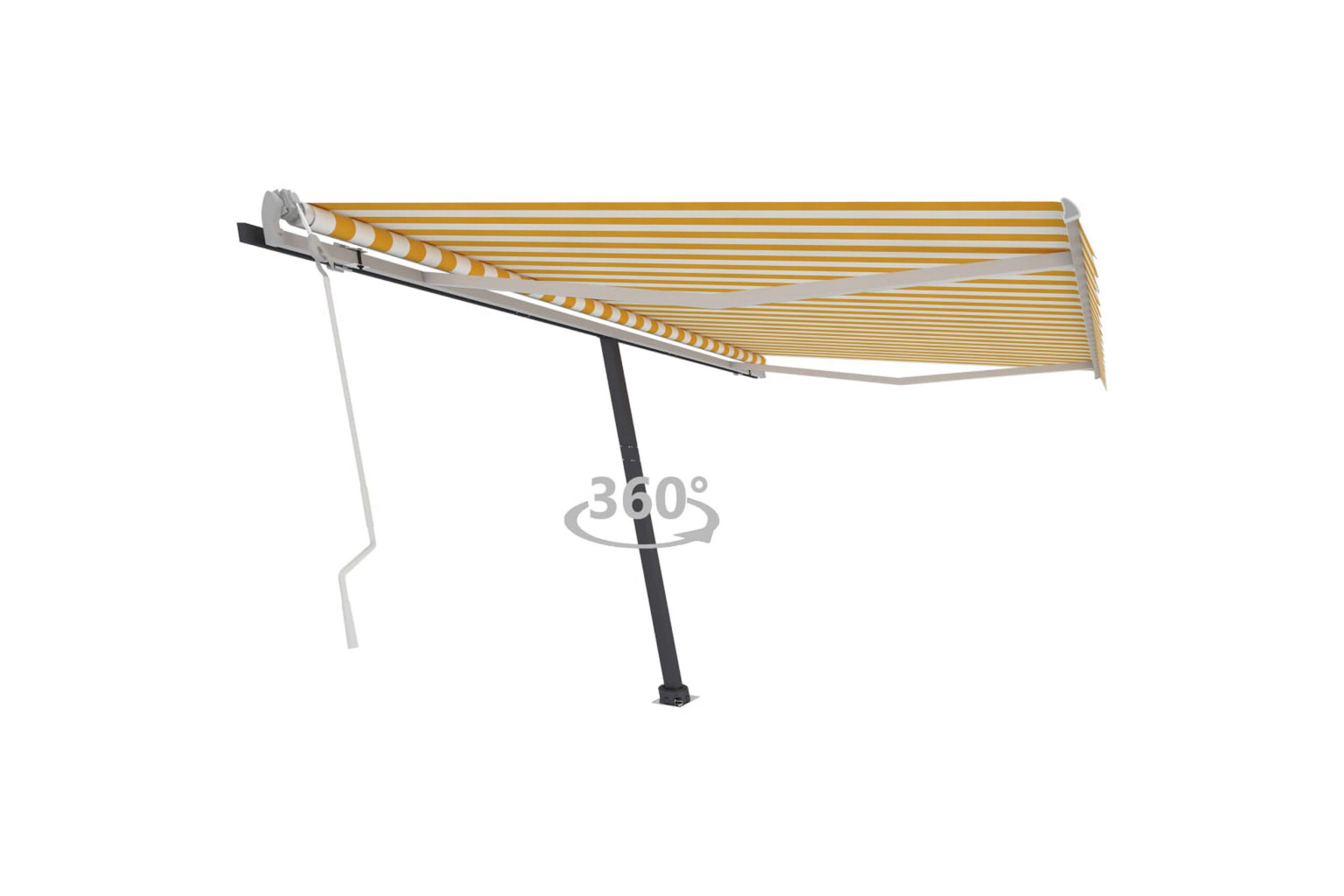Vapaasti seisova sisäänkelattava markiisi 450x350 cm - Keltainen