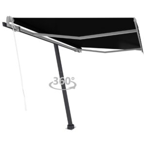 Vapaasti seisova sisäänkelattava markiisi 300x250cm - Antrasiitti