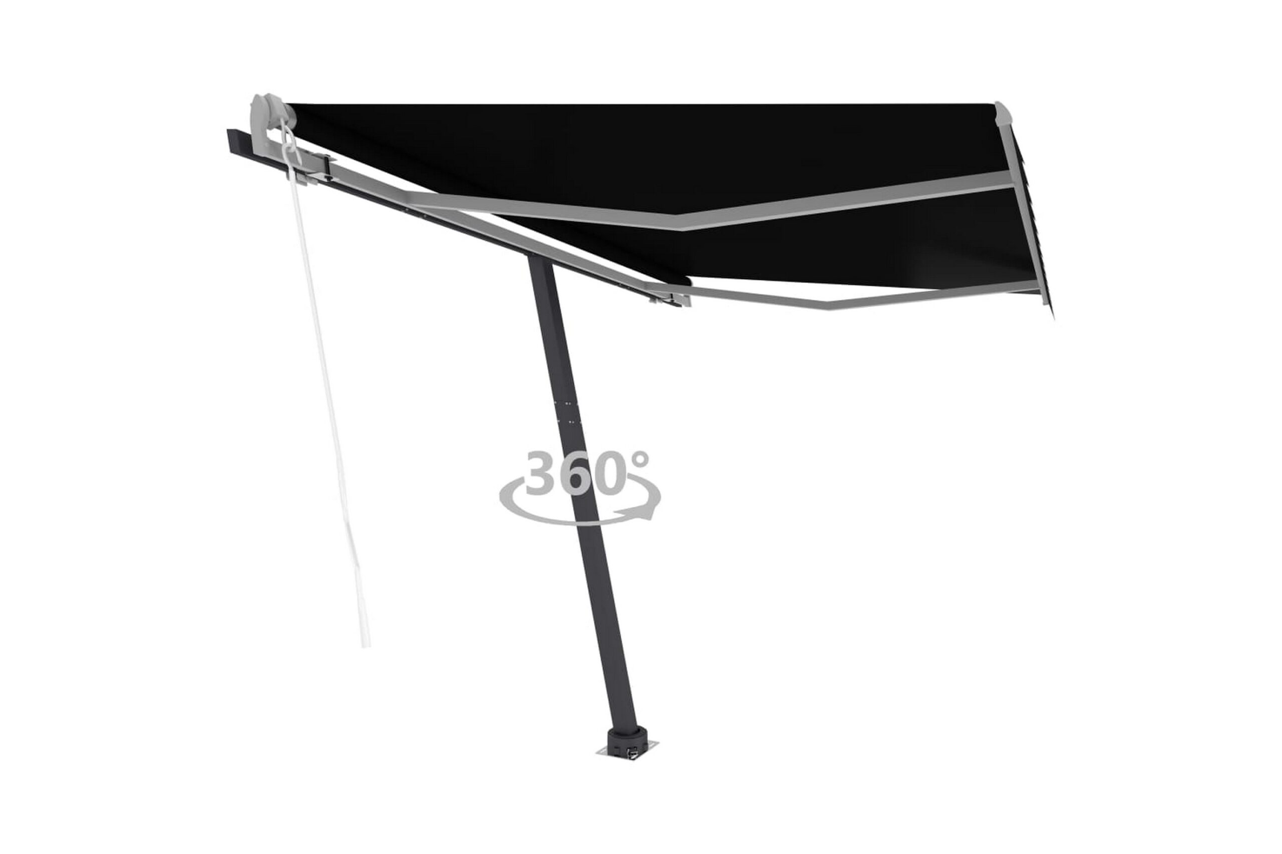 Vapaasti seisova sisäänkelattava markiisi 300x250cm - Antrasiitti