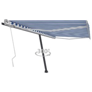 Vapaasti seisova sisäänkelattava markiisi 400x300 cm - Sininen