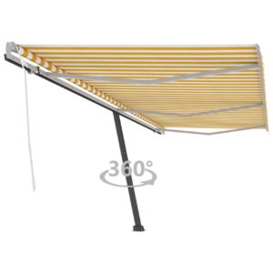 Vapaasti seisova sisäänkelattava markiisi 600x350 cm - Keltainen