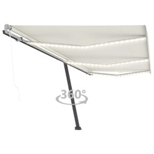 Sisäänkelattava markiisi LED ja tuulisensori 600x350 cm -