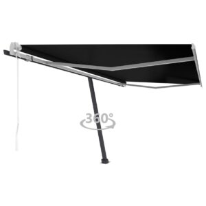 Vapaasti seisova sisäänkelattava markiisi 450x350cm - Antrasiitti
