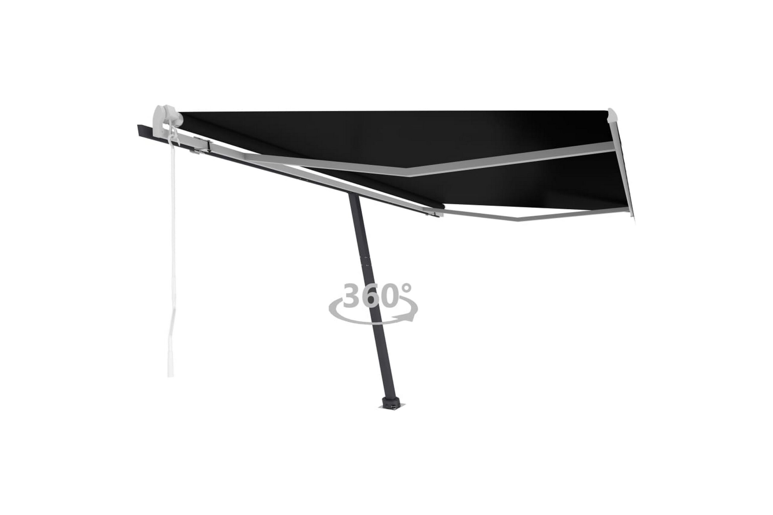 Vapaasti seisova sisäänkelattava markiisi 450x350cm - Antrasiitti