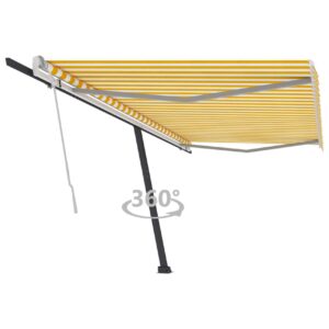 Vapaasti seisova sisäänkelattava markiisi 500x350 cm - Keltainen