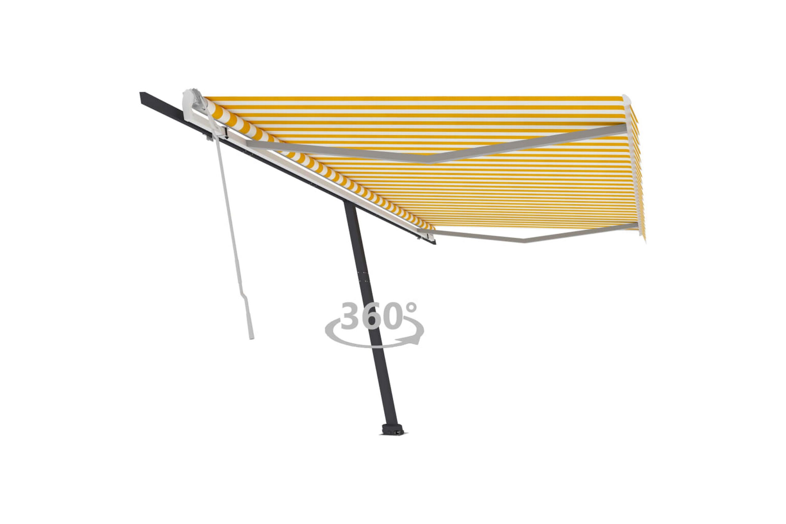 Vapaasti seisova sisäänkelattava markiisi 500x350 cm - Keltainen