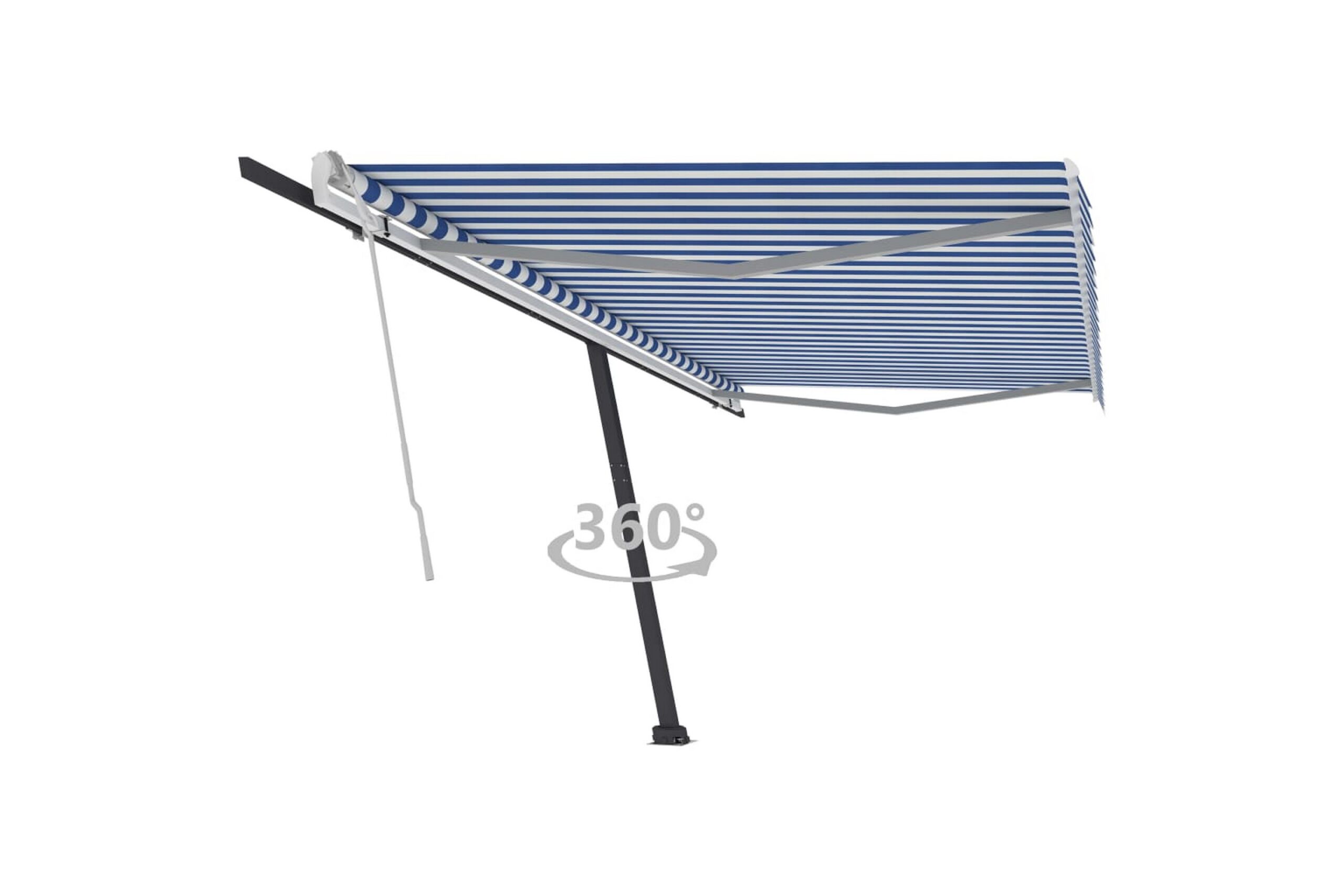 Vapaasti seisova sisäänkelattava markiisi 500x300 cm - Sininen