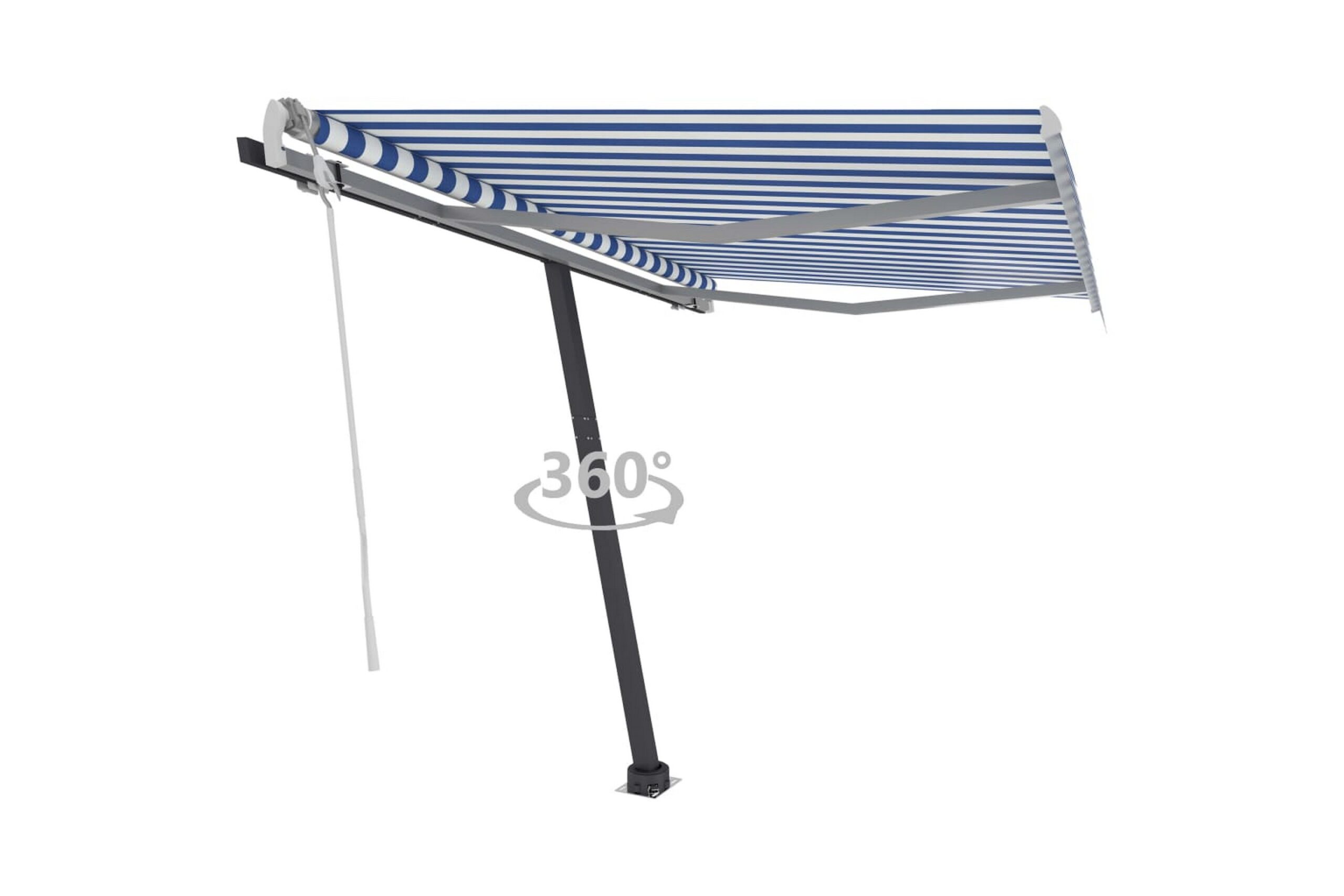 Vapaasti seisova sisäänkelattava markiisi 350x250 cm - Sininen