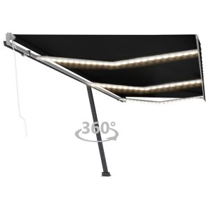 Sisäänkelattava markiisi LED/tuulisensori 600x350cm -