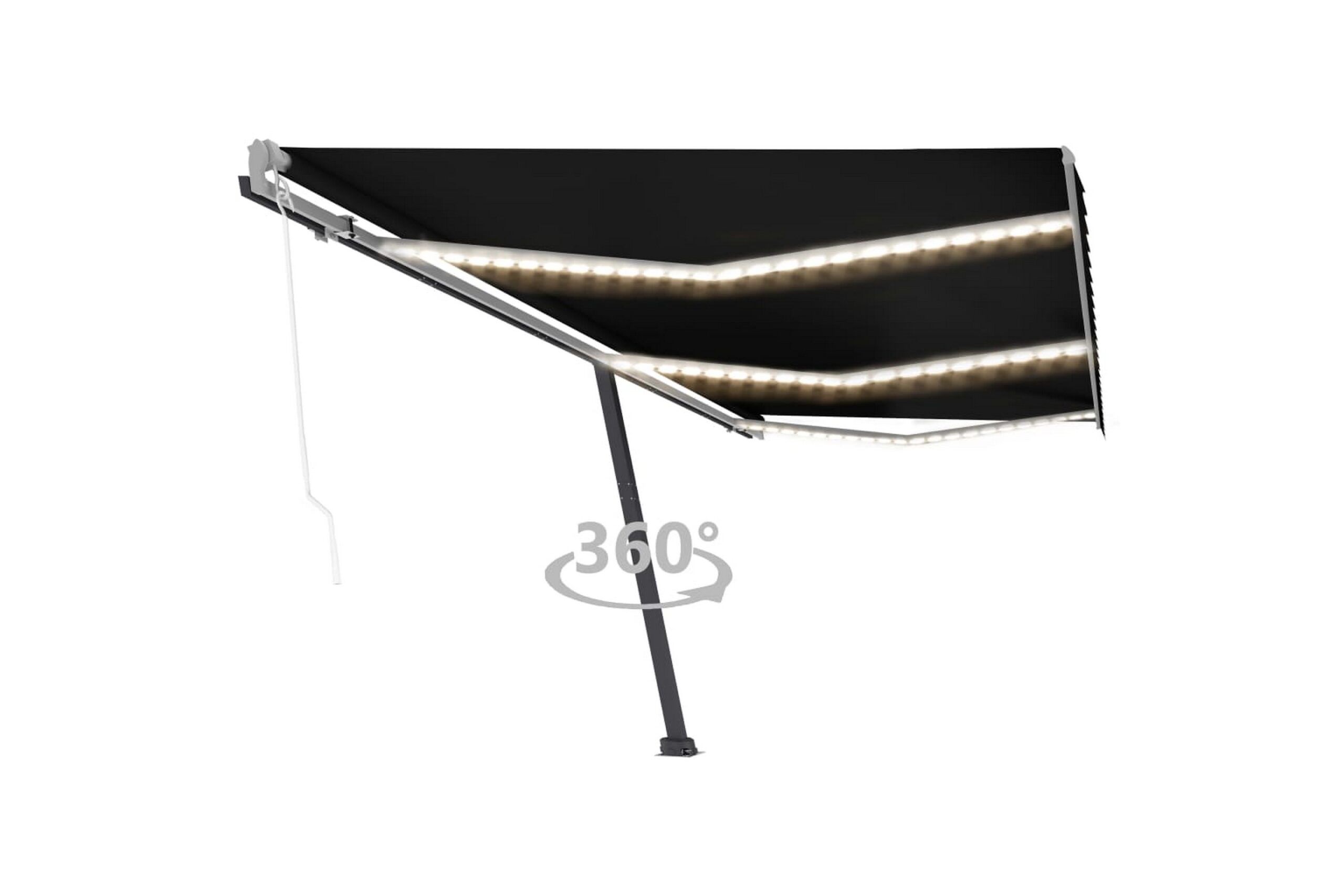 Sisäänkelattava markiisi LED/tuulisensori 600x350cm -