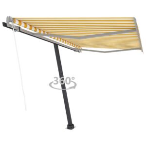 Vapaasti seisova sisäänkelattava markiisi 300x250 cm - Keltainen