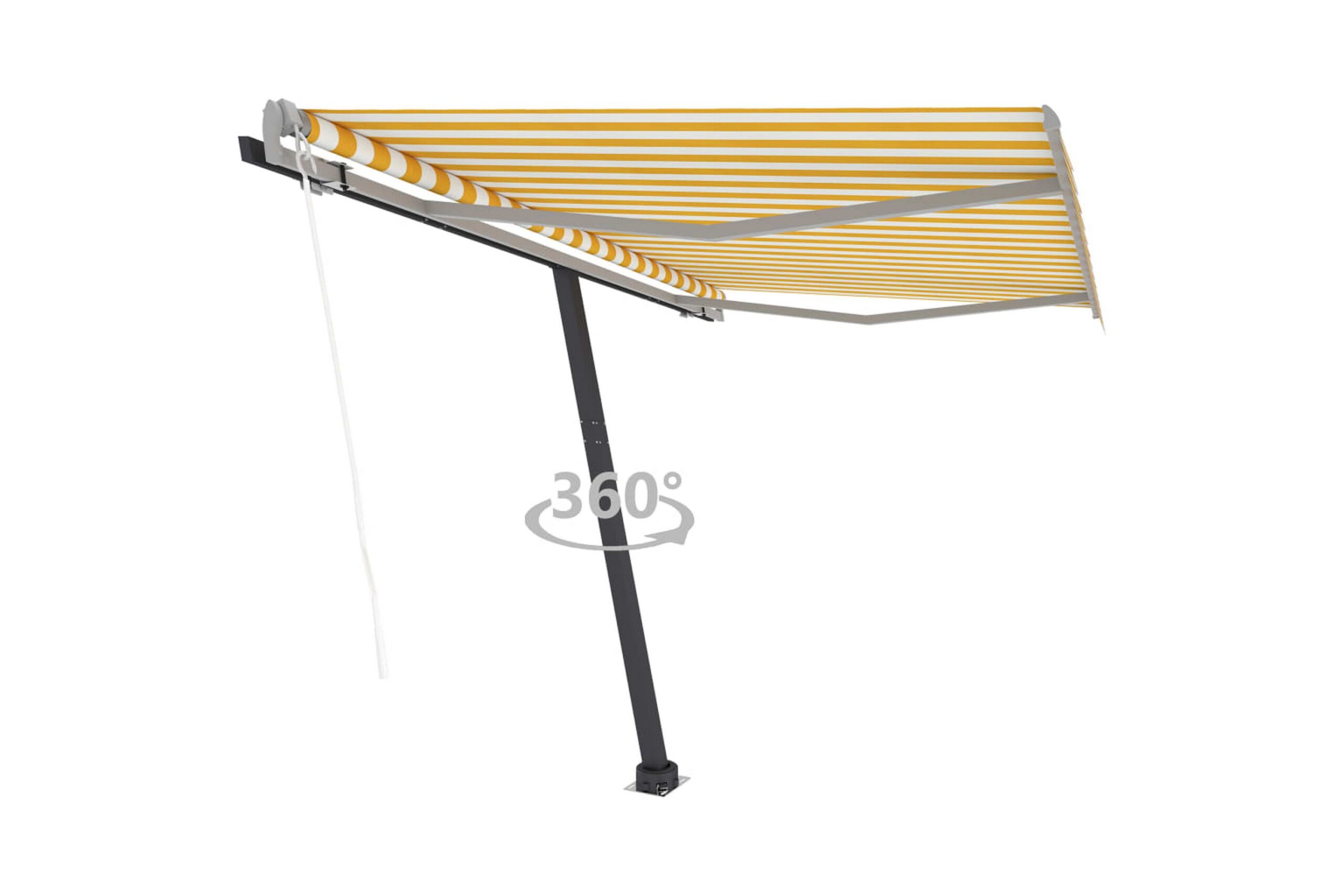 Vapaasti seisova sisäänkelattava markiisi 300x250 cm - Keltainen