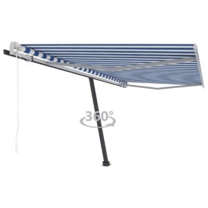 Vapaasti seisova sisäänkelattava markiisi 400x300 cm - Sininen