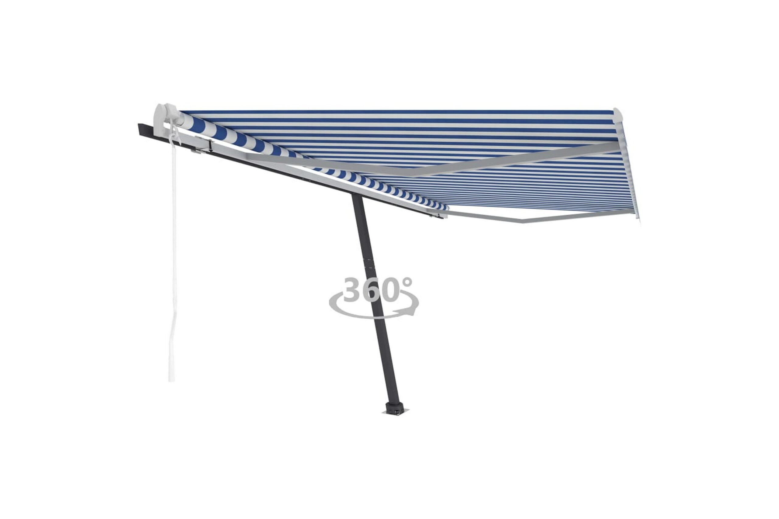 Vapaasti seisova sisäänkelattava markiisi 400x300 cm - Sininen