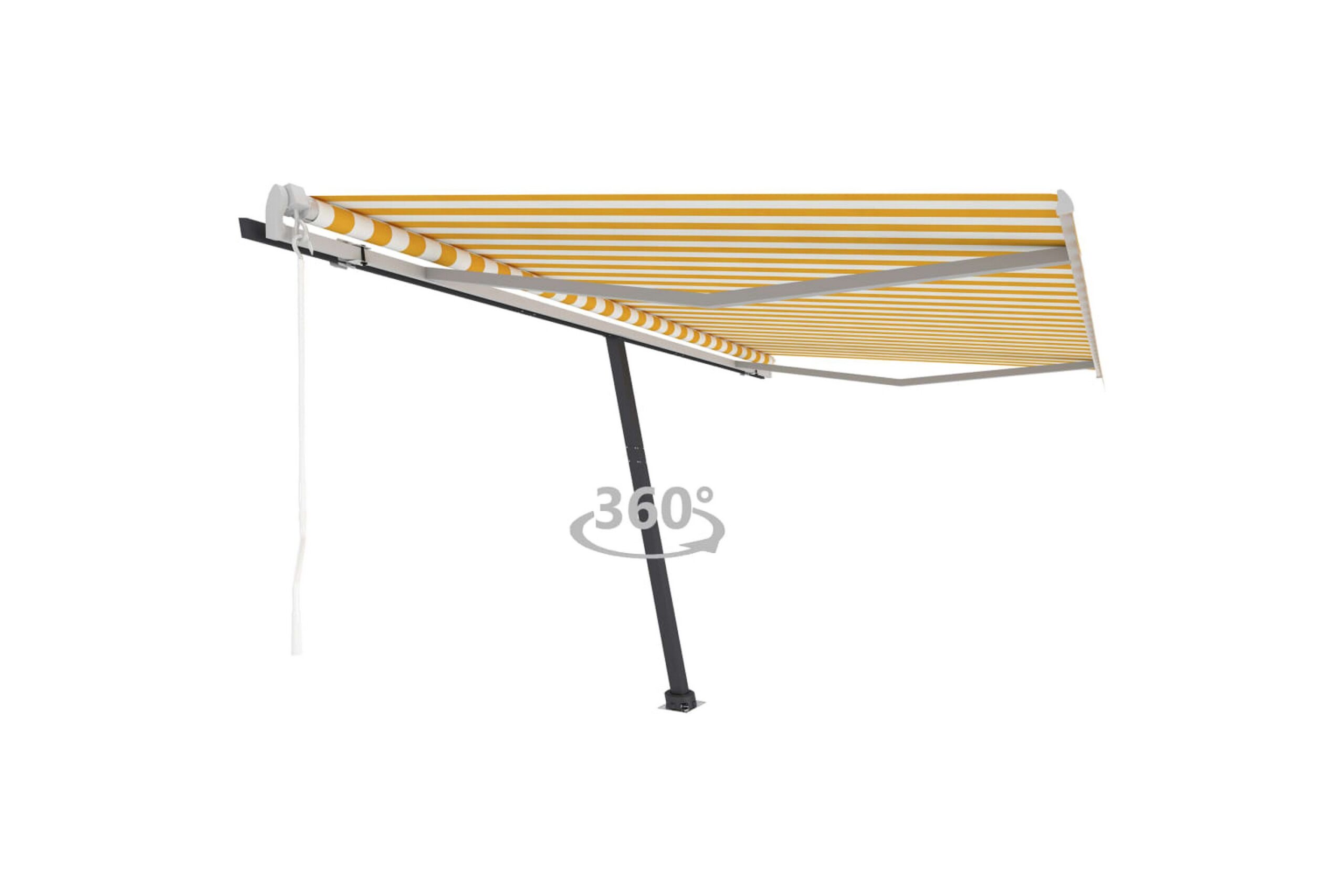Vapaasti seisova sisäänkelattava markiisi 400x350 cm - Keltainen