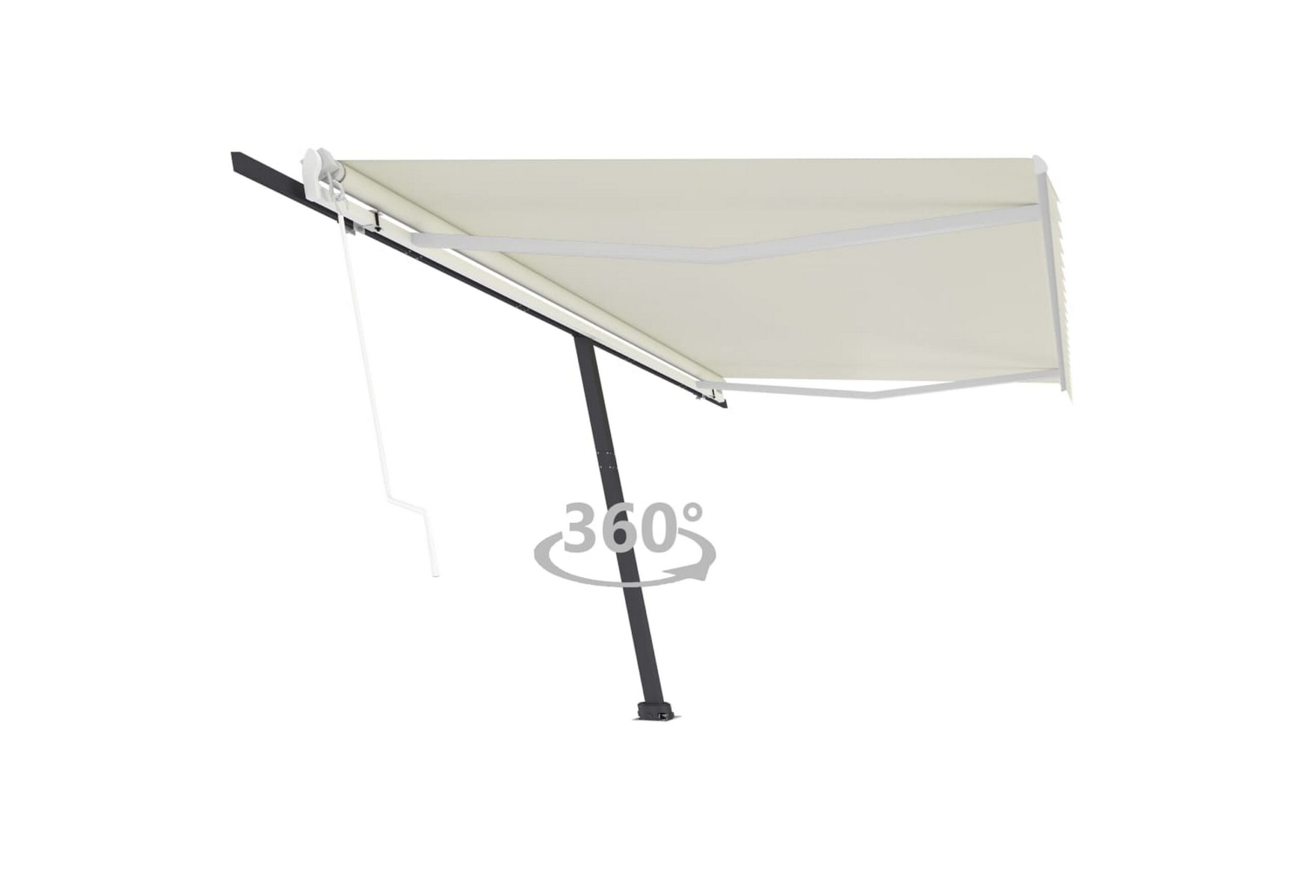 Vapaasti seisova sisäänkelattava markiisi 500x350 cm kerma - Kerma