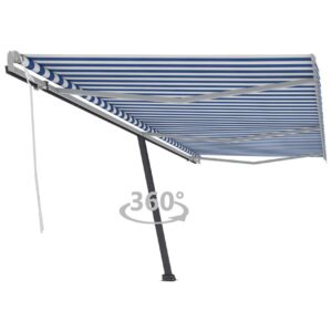 Vapaasti seisova sisäänkelattava markiisi 600x350 cm - Sininen