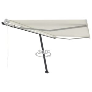 Vapaasti seisova sisäänkelattava markiisi 450x350 cm kerma - Kerma