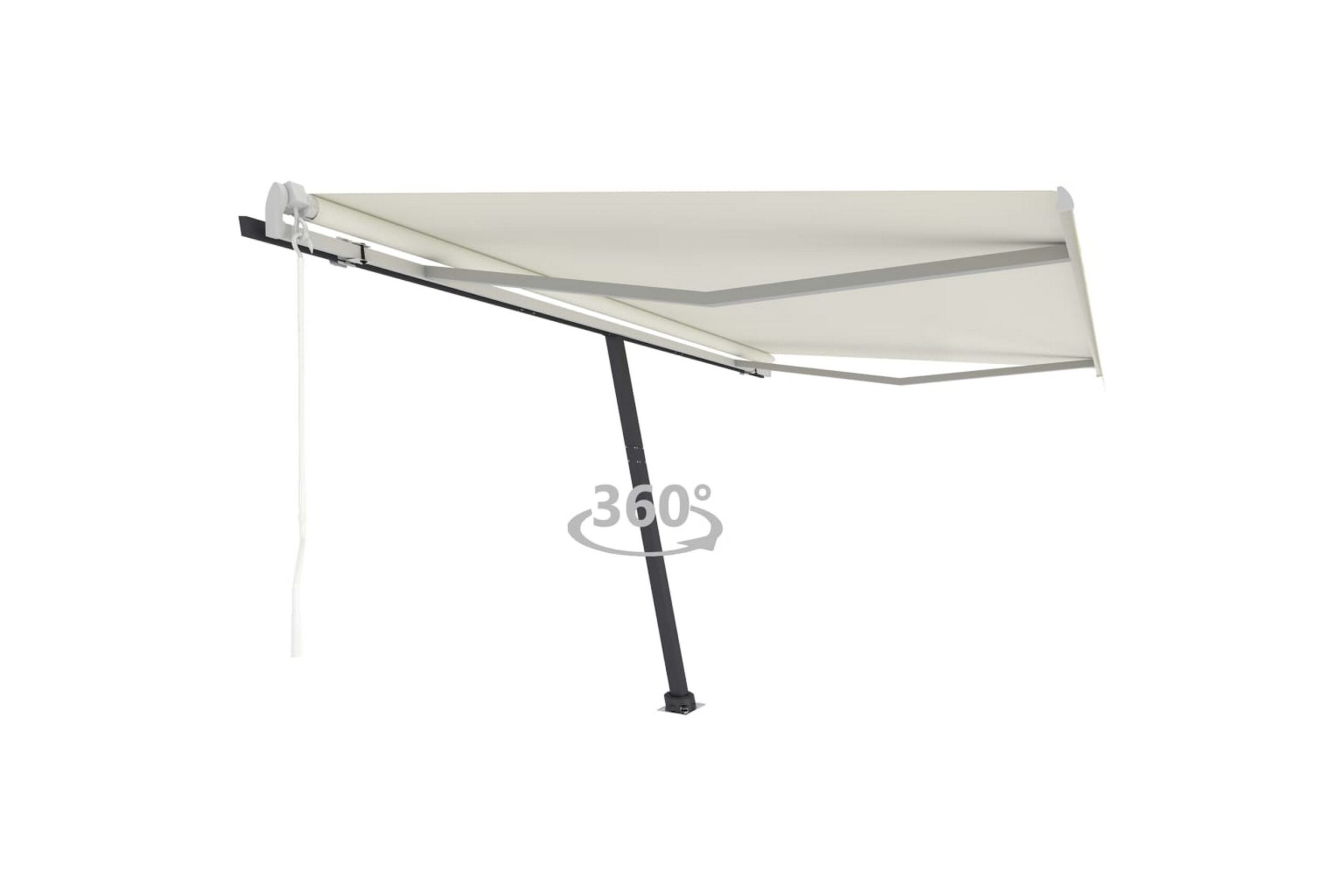 Vapaasti seisova sisäänkelattava markiisi 450x350 cm kerma - Kerma