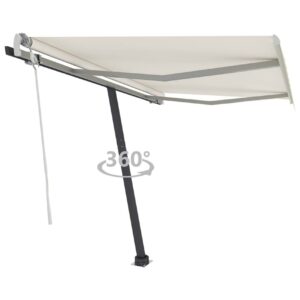 Vapaasti seisova sisäänkelattava markiisi 350x250 cm kerma - Kerma
