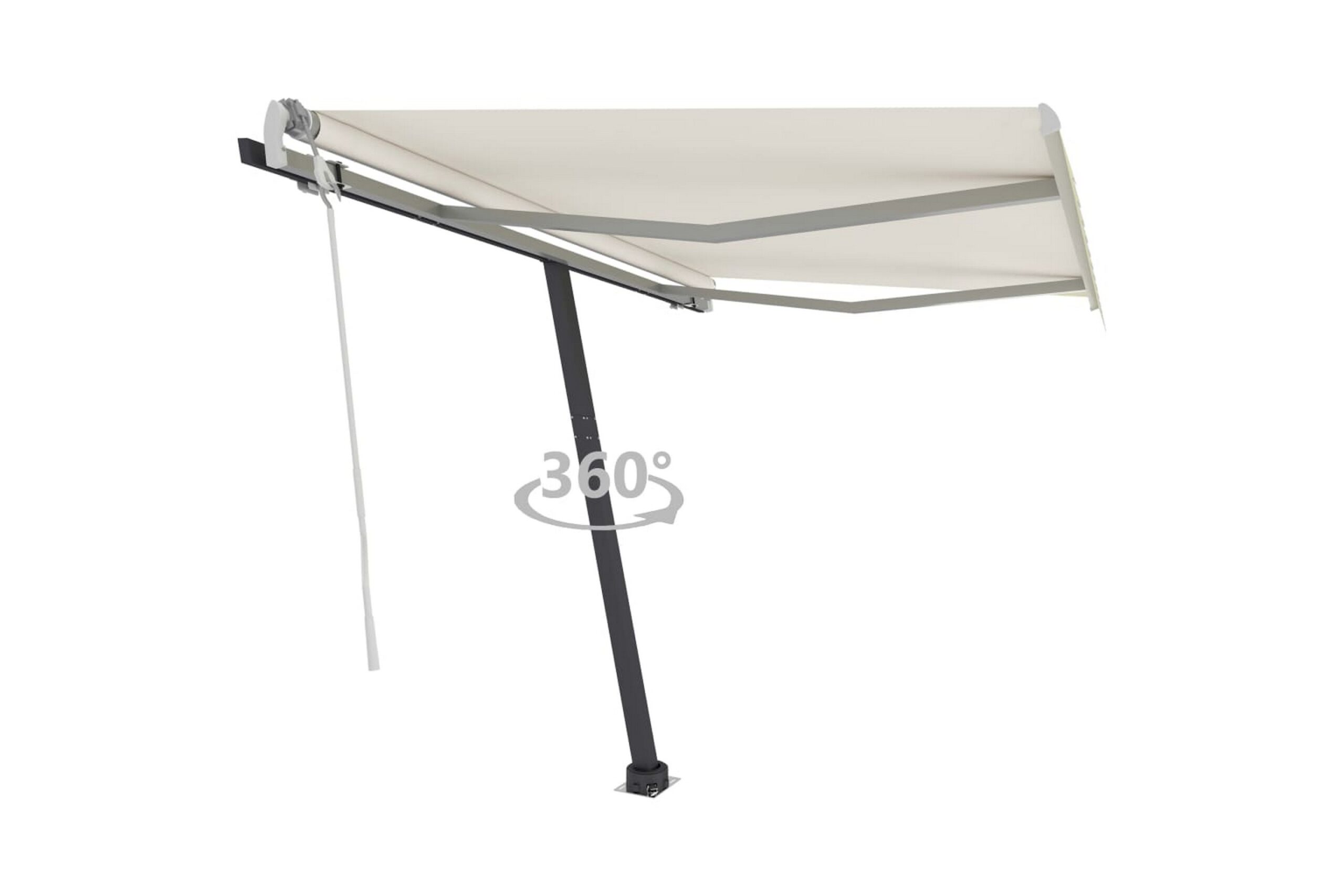Vapaasti seisova sisäänkelattava markiisi 350x250 cm kerma - Kerma