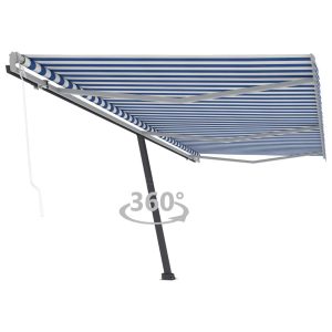 Vapaasti seisova sisäänkelattava markiisi 600x350 cm - Sininen