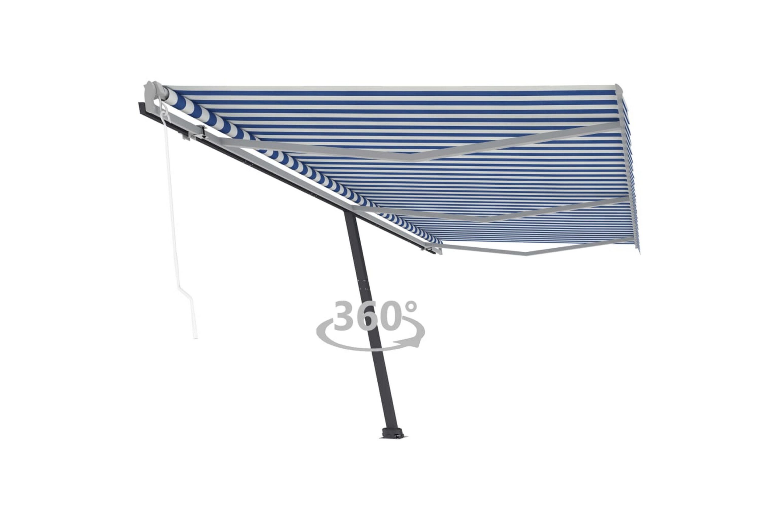 Vapaasti seisova sisäänkelattava markiisi 600x350 cm - Sininen