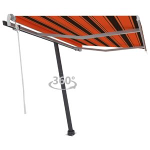 Vapaasti seisova kelattava markiisi 300x250 cm oranssiruskea - Oranssi