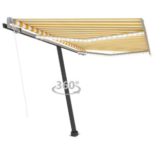 Sisäänkelattava markiisi LED/tuulisensori 300x250 cm - Keltainen