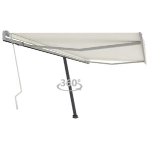 Vapaasti seisova sisäänkelattava markiisi 450x350 cm kerma - Kerma
