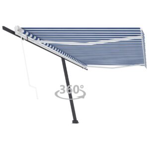 Vapaasti seisova sisäänkelattava markiisi 500x300 cm - Sininen