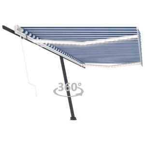 Sisäänkelattava markiisi LED/tuulisensori 500x350 cm - Sininen