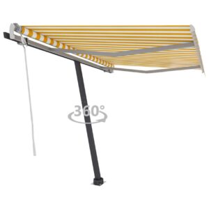 Vapaasti seisova sisäänkelattava markiisi 300x250 cm - Keltainen