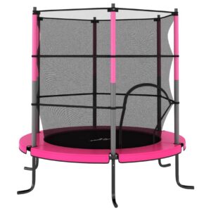 Trampoliini suojaverkolla 140x160 cm Pyöreä - Pinkki
